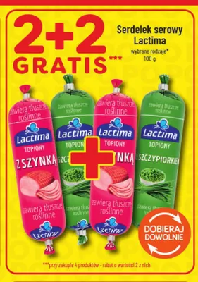 Serdelek serowy topiony z szynką Lactima promocja w POLOmarket