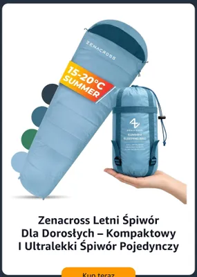 Śpiwór letni Zenacross dla dorosłych kompaktowy i ultralekki pojedynczy promocja w Amazon