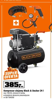 Kompresor olejowy Black & Decker 24 l promocja w OBI