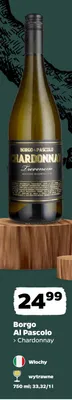 Wino białe wytrawne Borgo Al Pascolo Chardonnay promocja w Netto