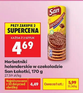 Herbatniki holenderskie w czekoladzie promocja w Biedronka