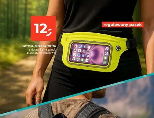 Saszetka-nerka na telefon z kieszonką na zamek i otworem na słuchawki promocja w Dealz