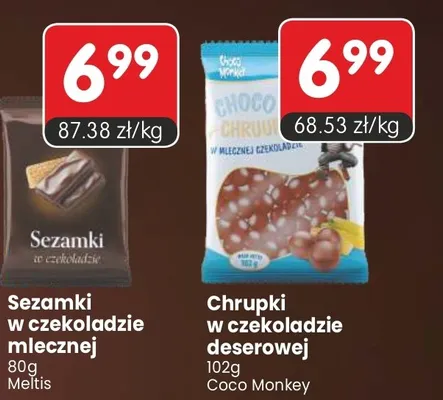 Chrupki w czekoladzie deserowej promocja w Market Point