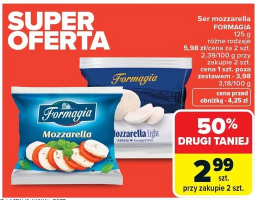 Ser mozzarella Formagia promocja w Carrefour