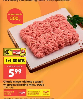 Chude mięso mielone z szynki wieprzowej Kraina Mięs promocja w Biedronka