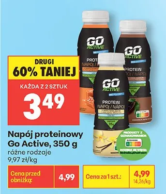Napój proteinowy Go Active promocja w Biedronka