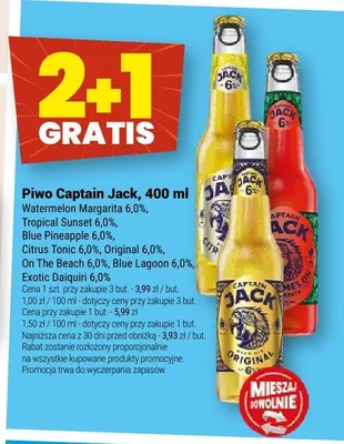 Piwo Captain Jack Blue Lagoon 6,0% promocja w Twój Market