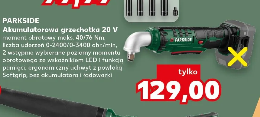 Akumulatorowa grzechotka 20V Parkside promocja w Kaufland