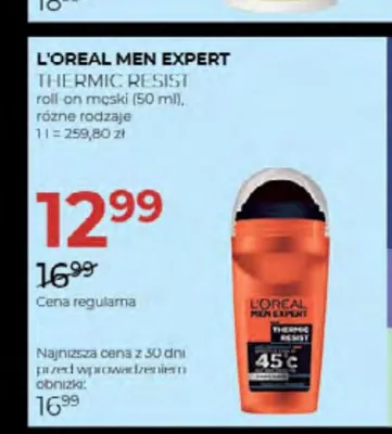 Dezodorant roll-on męski L'Oreal Men Expert Thermic Resist promocja w Drogerie Jawa