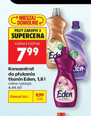 Koncentrat do płukania tkanin Eden Fresh promocja w Biedronka