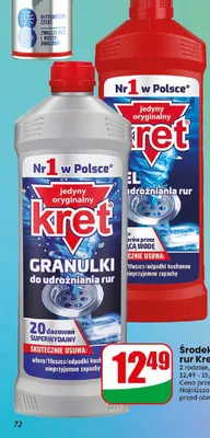 Granulki do udrożniania rur Kret promocja w Dino