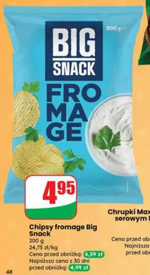 Chipsy fromage Big Snack promocja w Dino