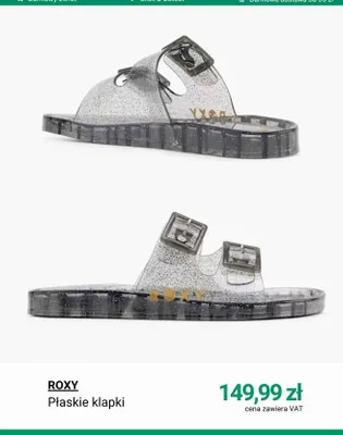 Płaskie klapki ROXY promocja w Deichmann