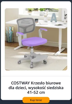 Krzesło biurowe dla dzieci Costway promocja w Amazon