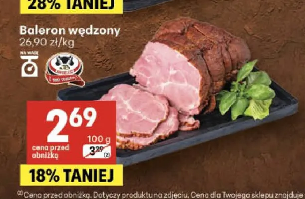 Baleron wędzony Henryk Kania promocja w Delikatesy Centrum