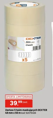 Zestaw 5 taśm maskujących Dexter 48 mm x 50 m promocja w Leroy Merlin