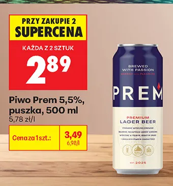Piwo Prem 5,5% promocja w Biedronka