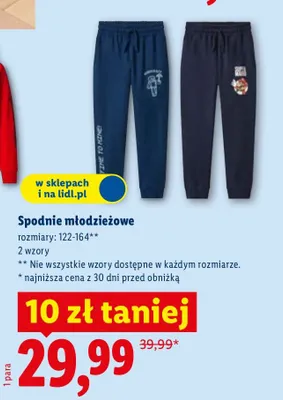 Spodnie młodzieżowe promocja w Lidl
