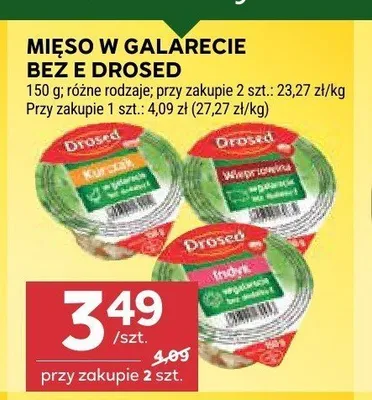 Mięso w galarecie z kurczaka Bez E Drosed promocja w Stokrotka