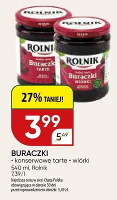 Buraczki konserwowe tarte, wiórki promocja w Chata Polska