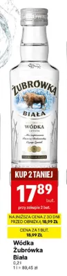 Wódka Żubrówka Biała promocja w Delikatesy Centrum