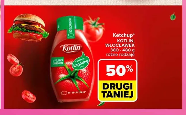 Ketchup łagodny Kotlin promocja w Carrefour