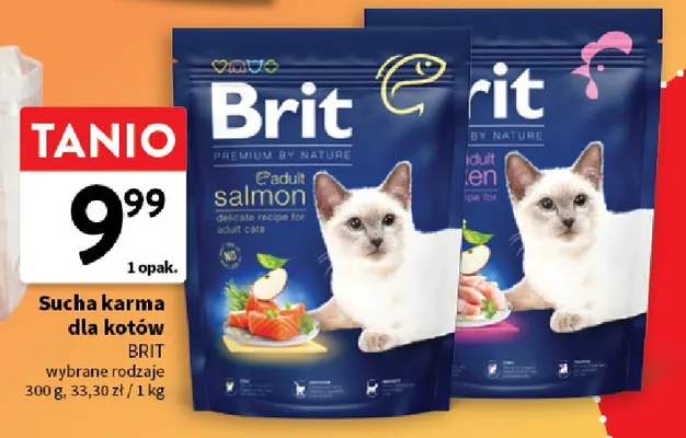 Sucha karma dla kotów Brit Premium by Nature Adult salmon promocja w Intermarche
