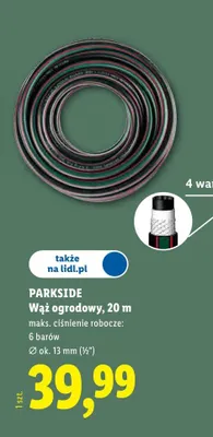Wąż ogrodowy Parkside 20m promocja w Lidl