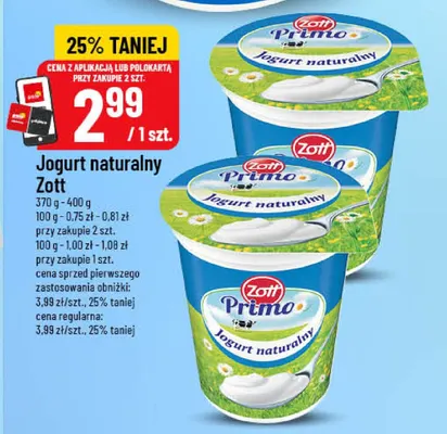 Jogurt naturalny Zott promocja w POLOmarket