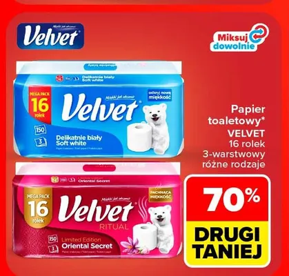 Papier toaletowy 3-warstwowy Oriental Secret Velvet 16-pak promocja w Carrefour Market