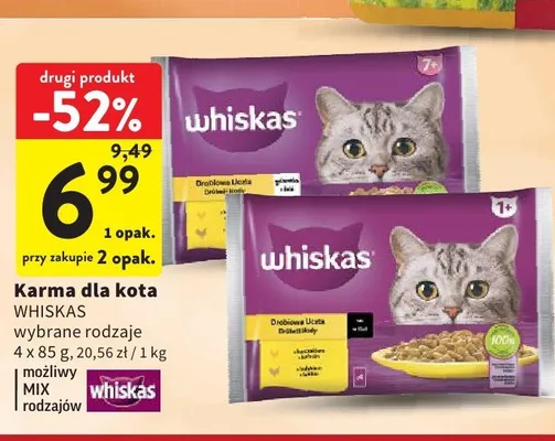 Karma dla kota Whiskas promocja w Intermarche