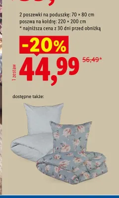 Pościel z bawełną renforcé 220x200 cm Livarno promocja w Lidl