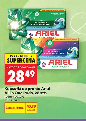 Kapsułki do prania Ariel All in One Pods promocja w Biedronka
