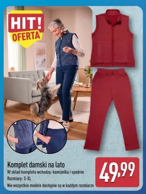 Komplet damski na lato kamizelka i spodnie promocja w Aldi