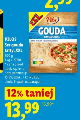 Ser gouda tarty XXL Pilos promocja w Lidl