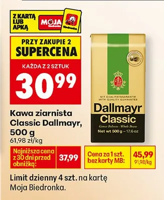 Kawa ziarnista Classic promocja w Biedronka