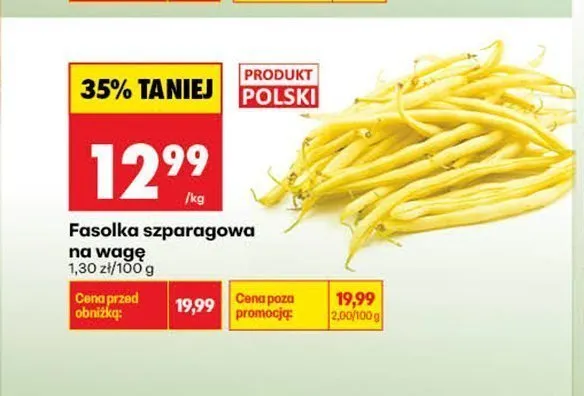 Fasolka szparagowa na wagę promocja w Biedronka