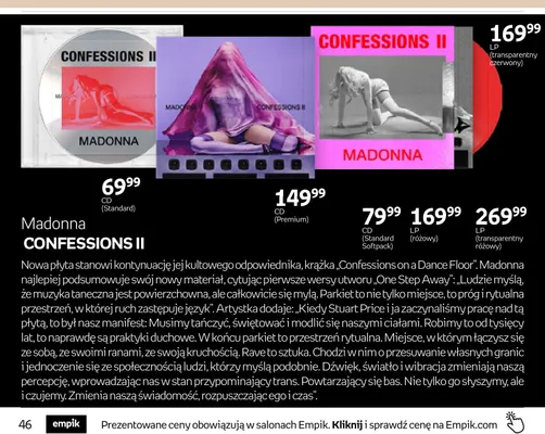 Płyta CD Madonna Confessions II Standard Softpack promocja w Empik