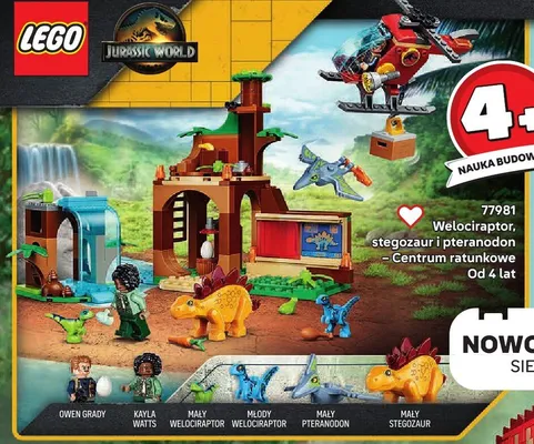 Klocki LEGO Jurassic World 77981 Velociraptor stegozaur i pteranodon - Centrum ratunkowe promocja w LEGO