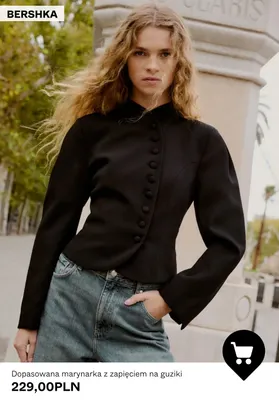 Dopasowana marynarka z zapięciem na guziki Bershka promocja w Bershka