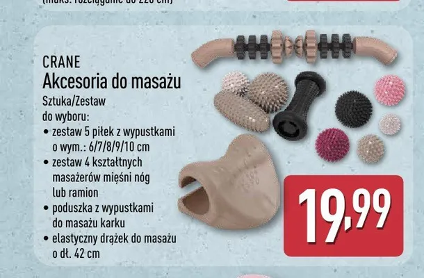 Elastyczny drążek do masażu Crane promocja w Aldi