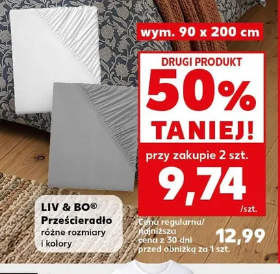 Prześcieradło z gumką 220 x 200 cm promocja w Kaufland