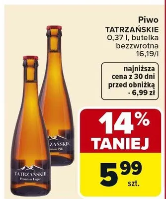 Piwo butelka bezzwrotna promocja w Carrefour Market