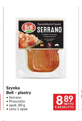 Szynka Serrano Bell plastry promocja w Makro
