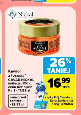Kawior z łososia imitacja Cavar Nickal promocja w Carrefour Market