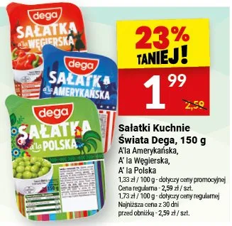 Sałatki kuchnie świata À la Amerykańska, À la Węgierska, À la Grecka Dega promocja w Twój Market