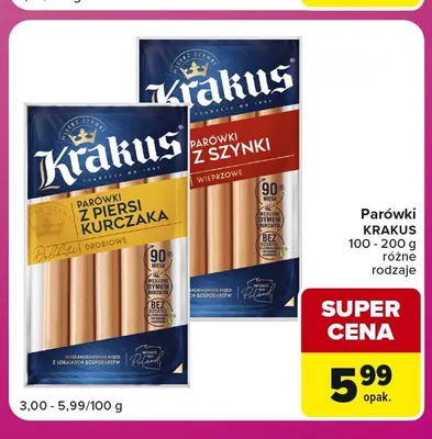 Parówki z piersi kurczaka Krakus promocja w Carrefour Market
