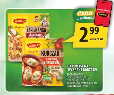 Fix Pomysł na... Zapiekanka ziemniaczana z kiełbasą i cebulką Winiary promocja w Arhelan