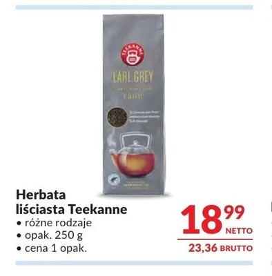 Herbata liściasta Teekanne promocja w Makro