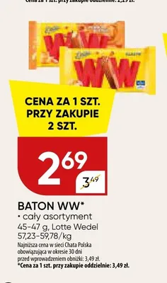 Baton WW Lotte Wedel promocja w Chata Polska